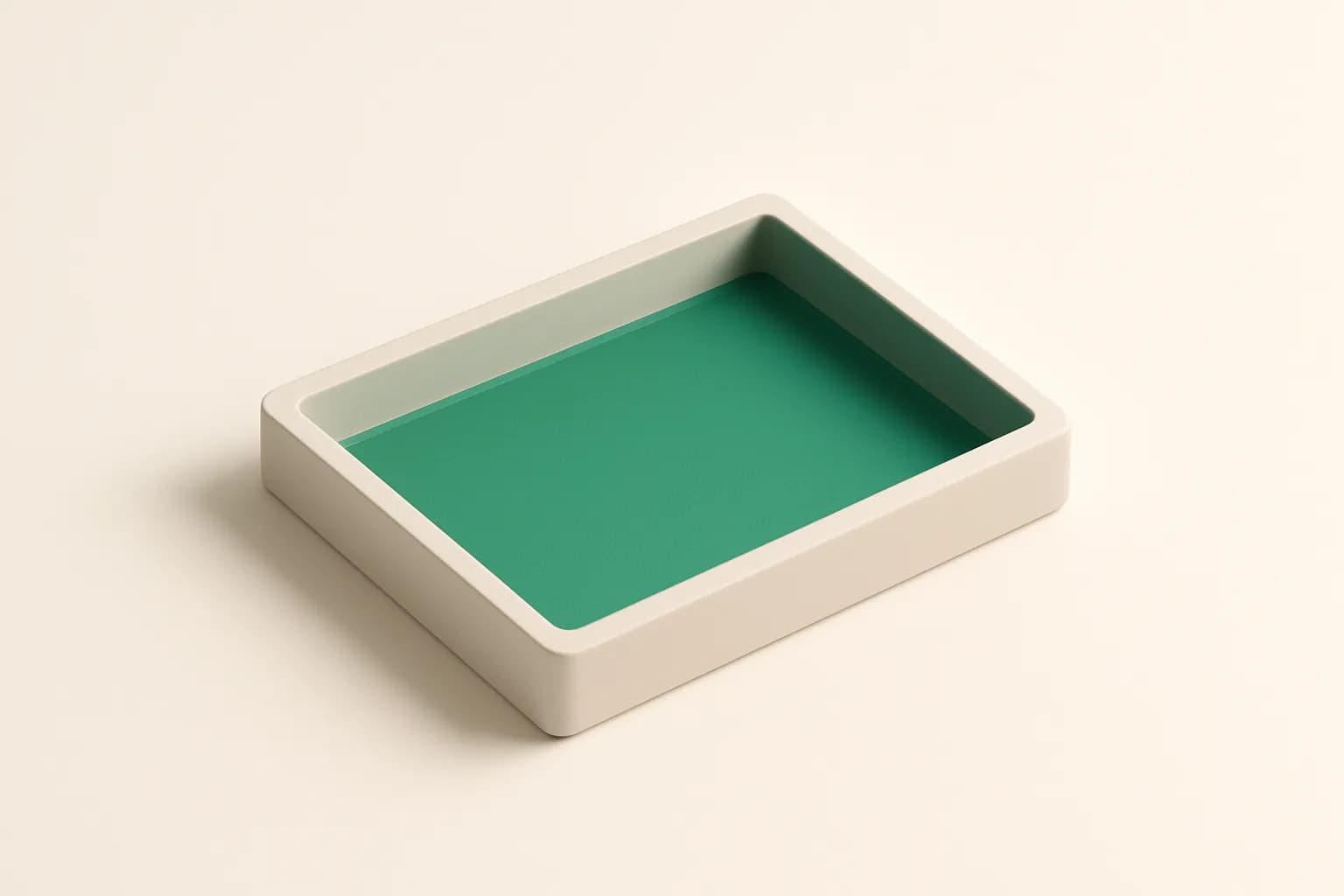 Illustratie van een open rechthoekige bak met een groene bodem, bij het artikel over een bak op maat