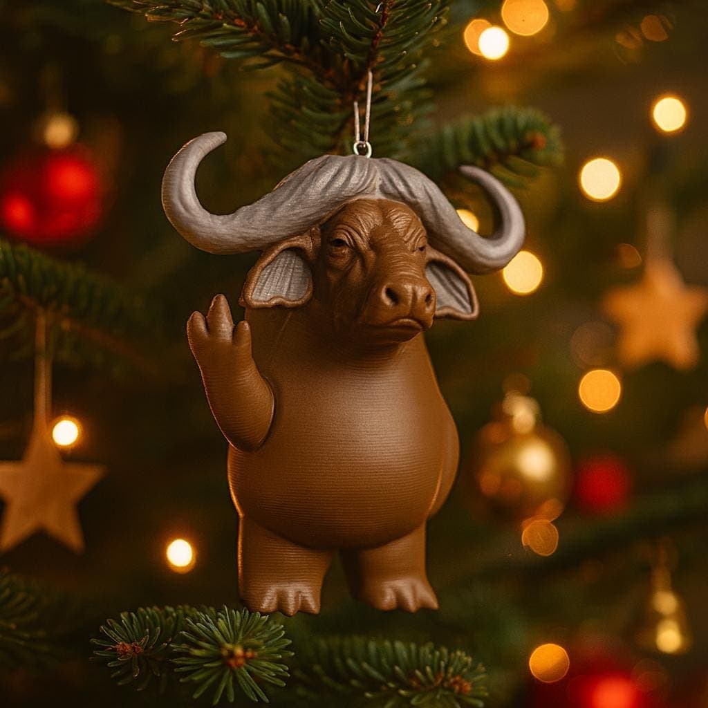 Tree hanger, Buffalo Middle Finger Statue – 3D-Printed Tree decoration