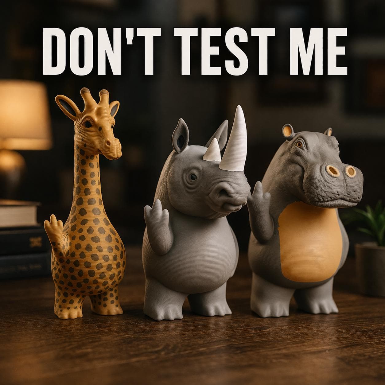 Dont test me gift set funny desk decor sarcastic office humor kit rude figurine set for coworker warning gag gift for work