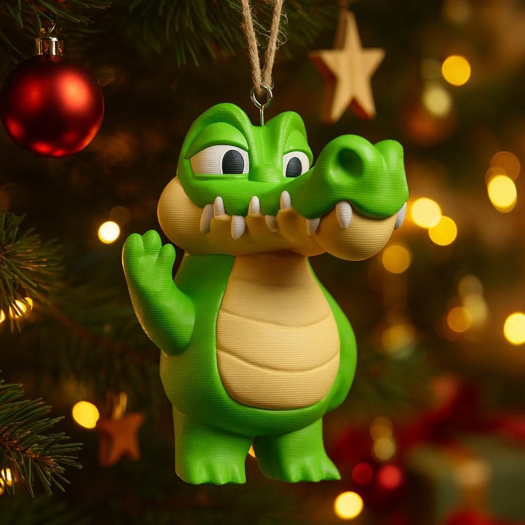 Tree hanger, Middle Finger Crocodile Statue – 3D-Printed Figurine