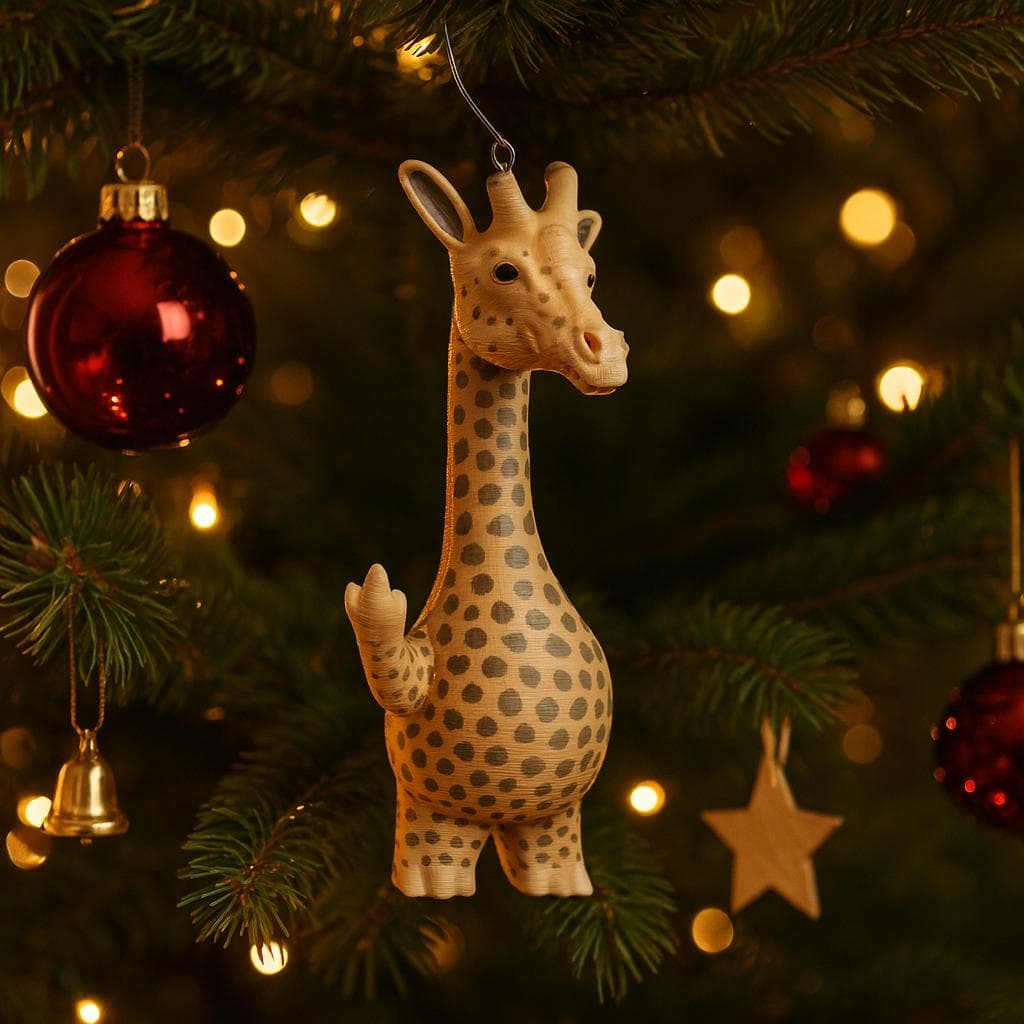 Tree hanger - Giraffe flipping the middle finger statue – 3D-printed humorous animal decor,