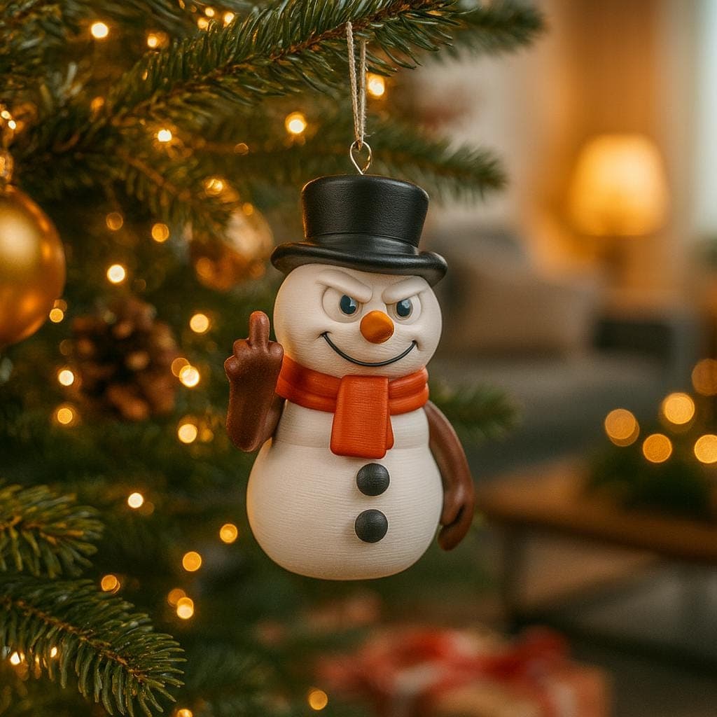 Christmas decoration - The serious snowman –  3D printed tree hanger