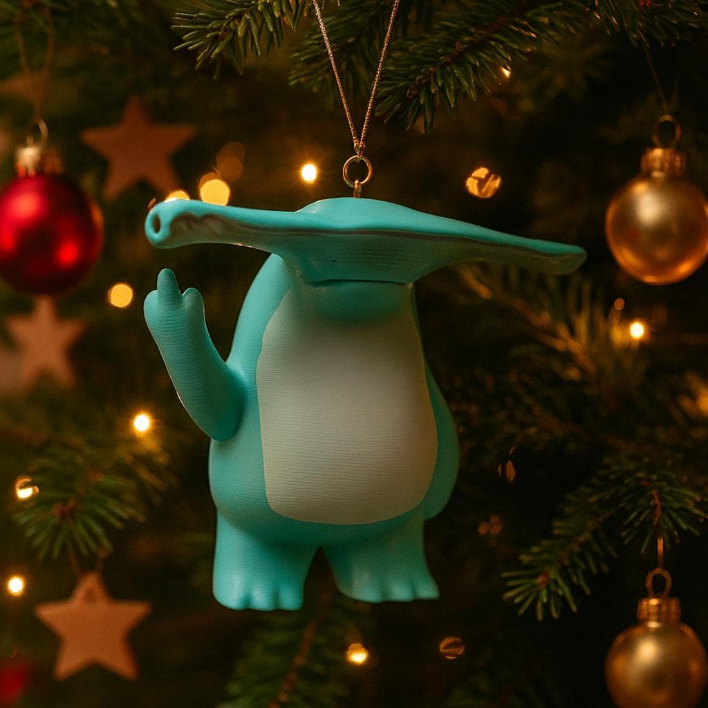Tree decoration - Middle Finger Hammerhead Shark Statue – Funny 3D-Printed Desk Decor