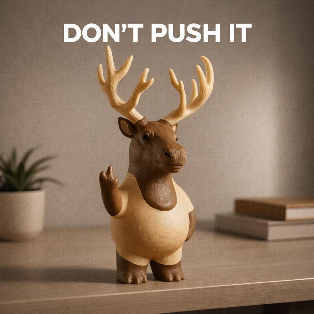 Elk middle finger figurine funny rude deer decor sarcastic desk statue bold elk gag gift for coworker dark humor woodland piece