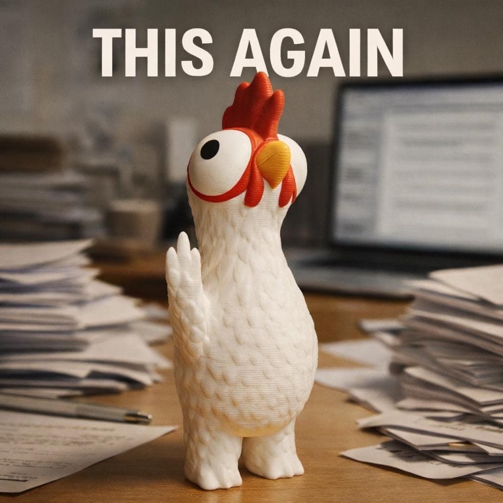 Chicken middle finger figurine funny rude farm decor sarcastic desk statue crazy chicken gag gift for coworker with dark humor vibe