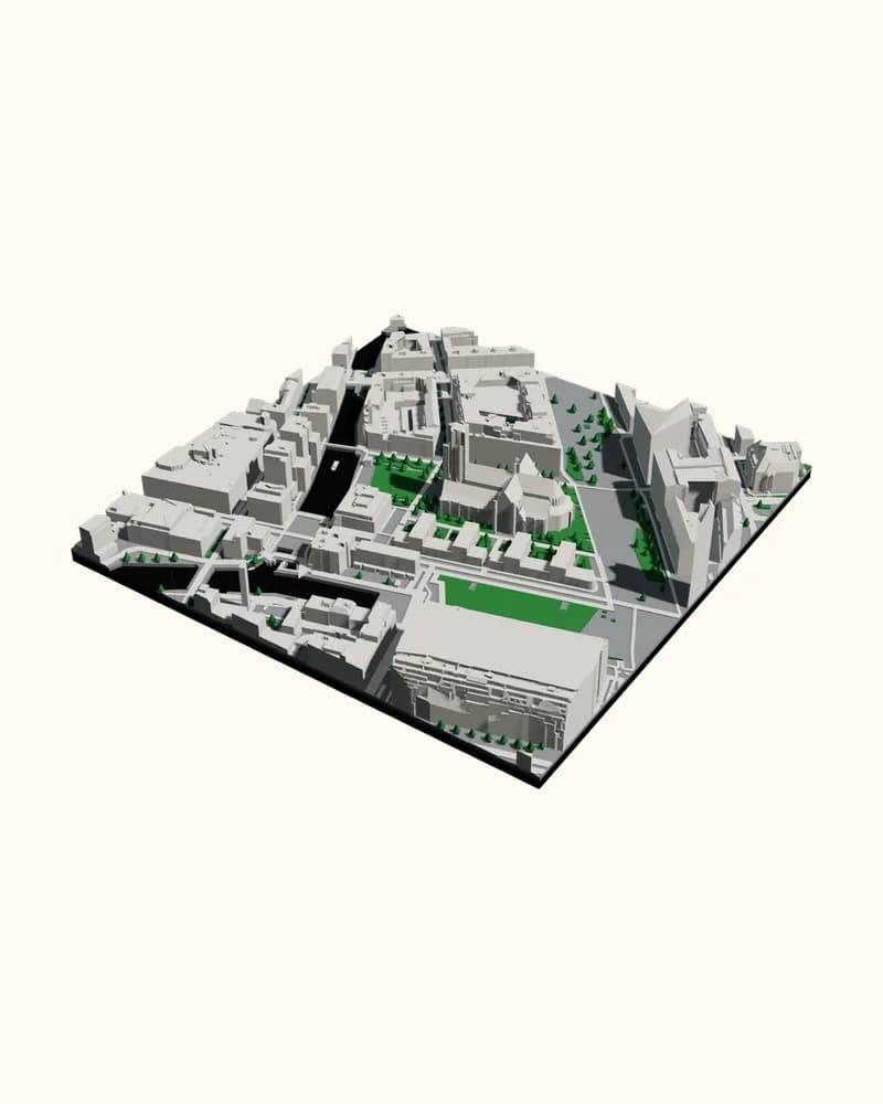 3D-geprint stadsmodel van Rotterdam, rond Grotekerkplein 15