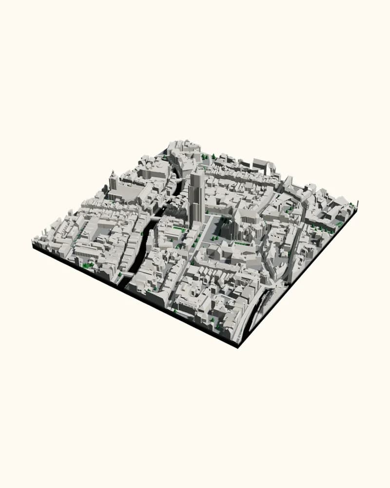 3D-geprint stadsmodel van Utrecht, rond Domplein 21