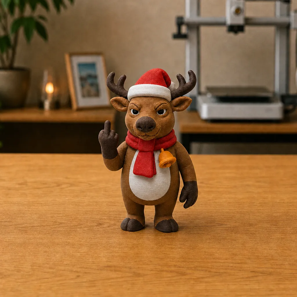 Rendier met attitude, een knipoog voor je kerst, foto 1