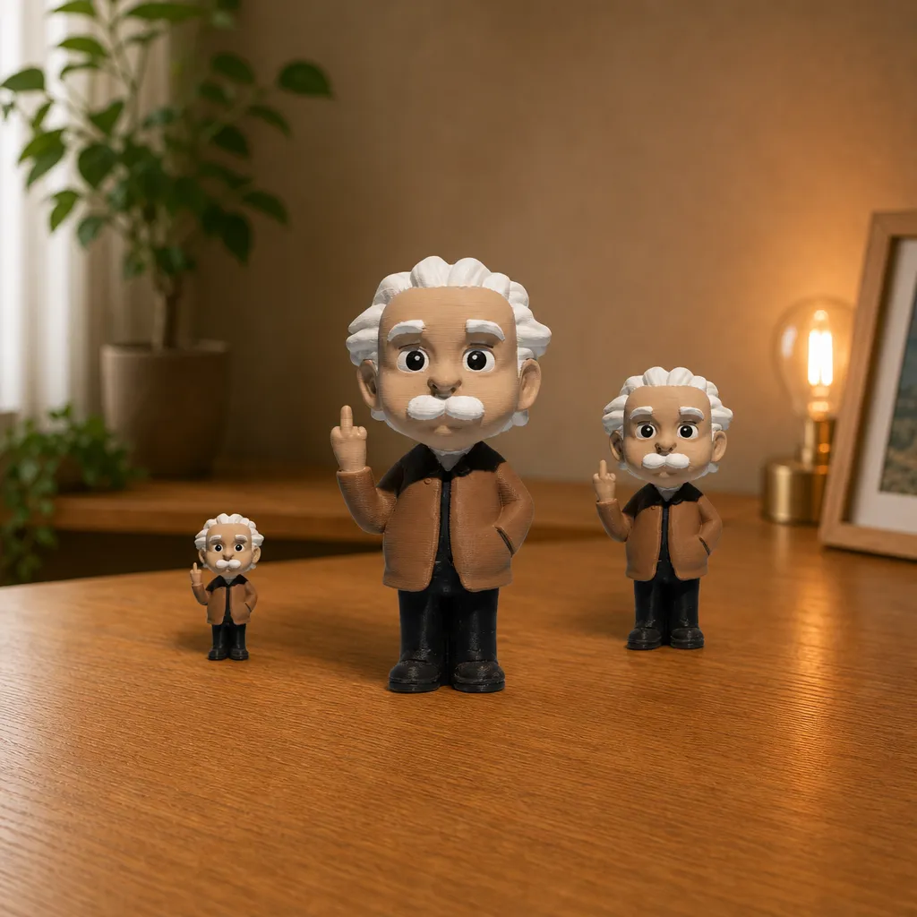 Albert Einstein met attitude, voor wie een knipoog verdient