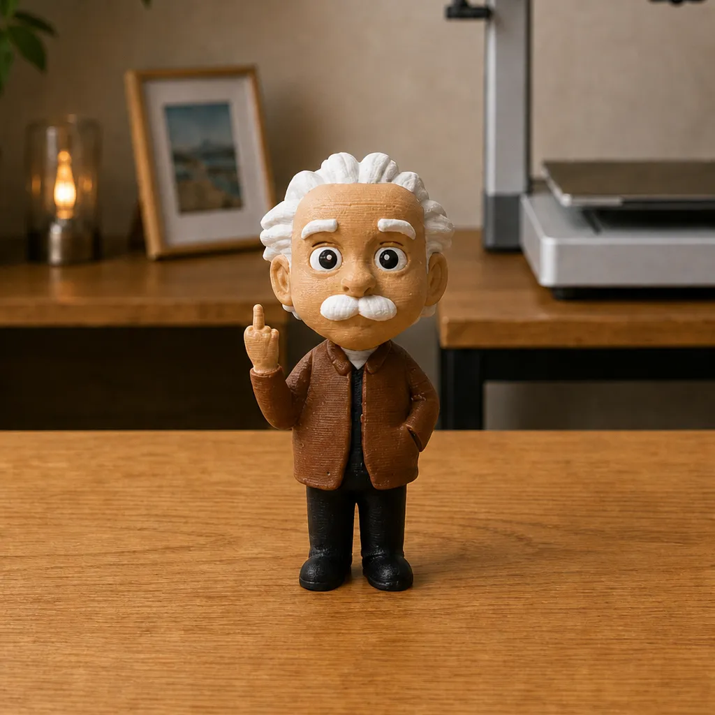 Albert Einstein met attitude, voor wie een knipoog verdient